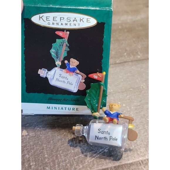 Hallmark message for Santa 1996 mini ornament Xmas decor - Picture 1 of 4